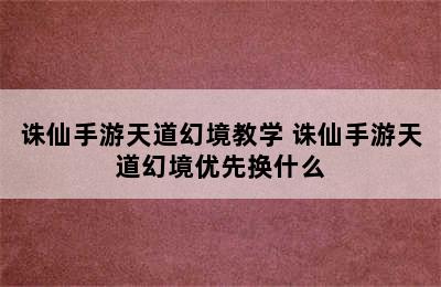 诛仙手游天道幻境教学 诛仙手游天道幻境优先换什么